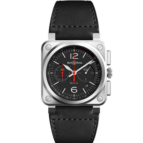 Replica Bell and Ross br0394 Watch BR 03-94 BLACK STEEL BR0394-BLC-ST/SCA